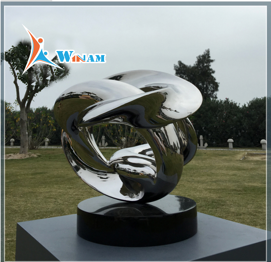 Stainless Steel Garden Abstract Mirror Polished Sculpture