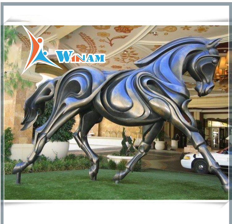 Large Casting Strong Horse Brass Sculpture