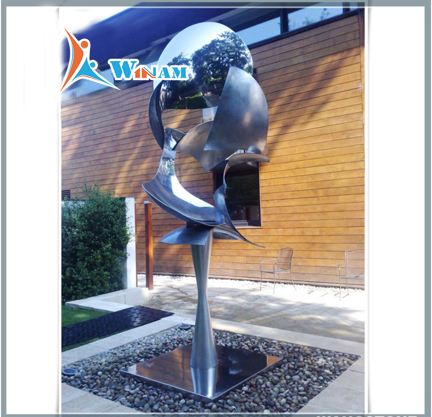 Outdoor abstract stainless steel sculpture for sale