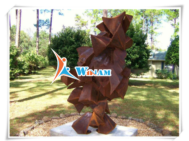 Wrought Sculpture Garden Pine Cone Corten Steel Sculpture