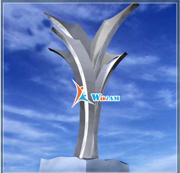 Metal Abstract Art Decoration Outdoor Stainless Steel Large Tree Sculpture