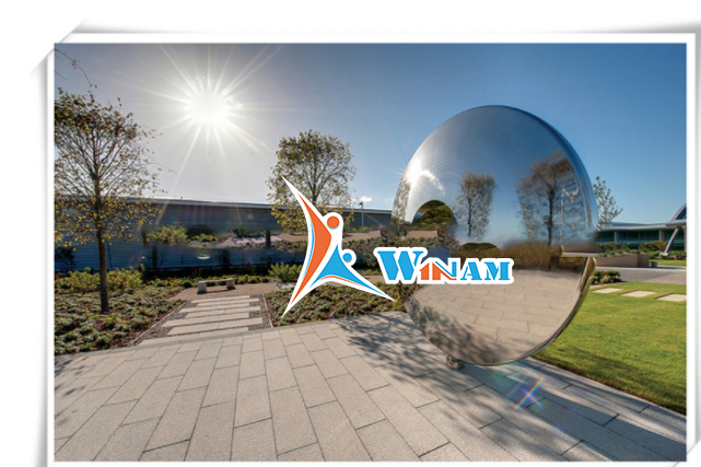 stainless steel contemporary garden sculpture