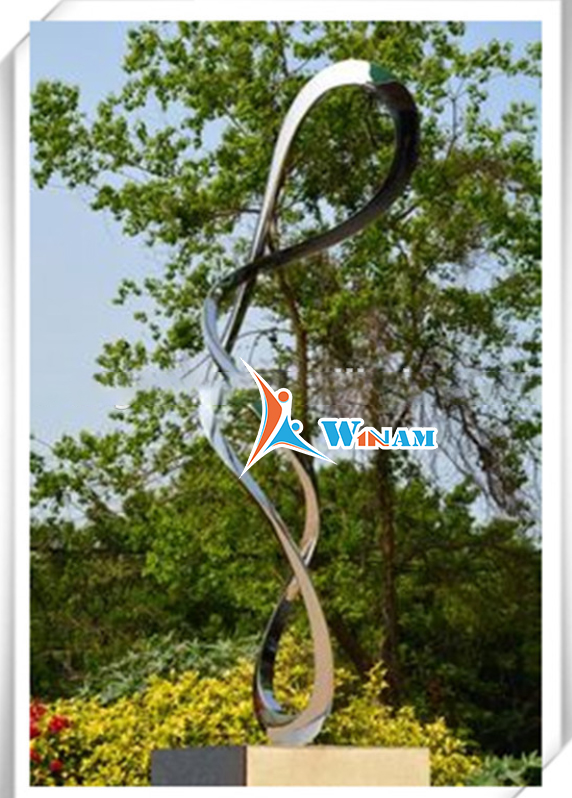 Outdoor Garden Decor 3D Stainless Steel Ribbon Sculpture