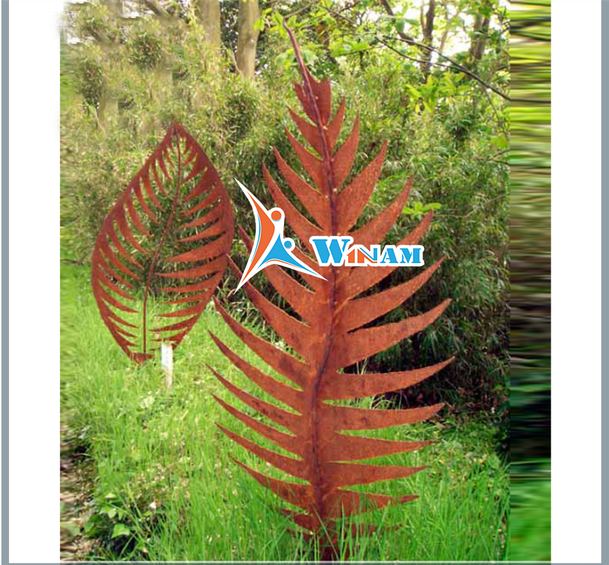 Garden Corten Steel Laser Cut Metal Art Flower Sculpture