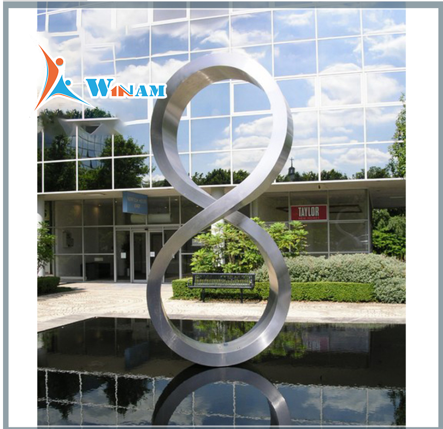 Contemporary Stainless Steel Model Figure 8 Sculpture
