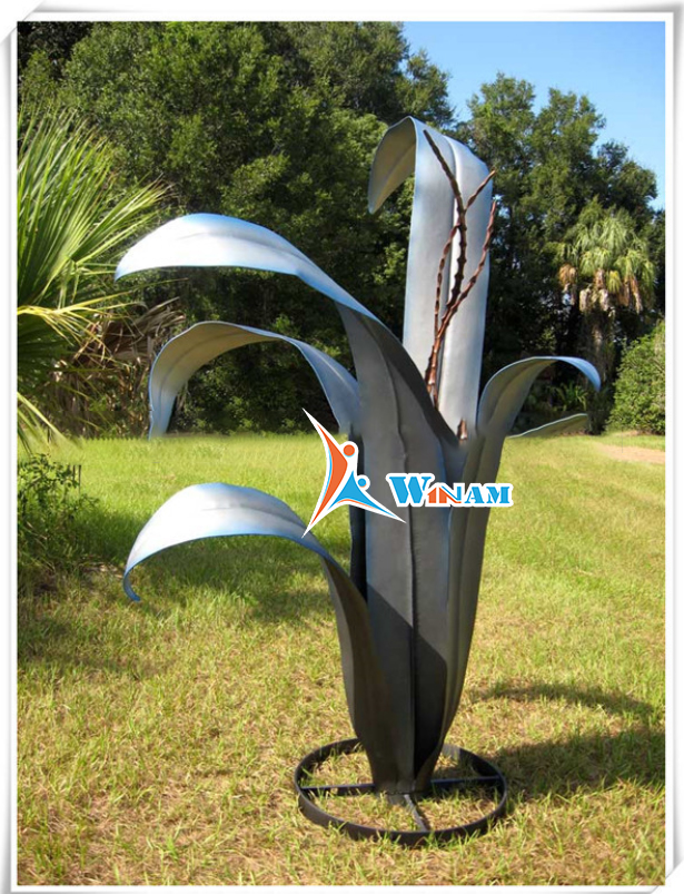 Christmas Garden Abstract Stainless Steel Artificial Flower Sculptures