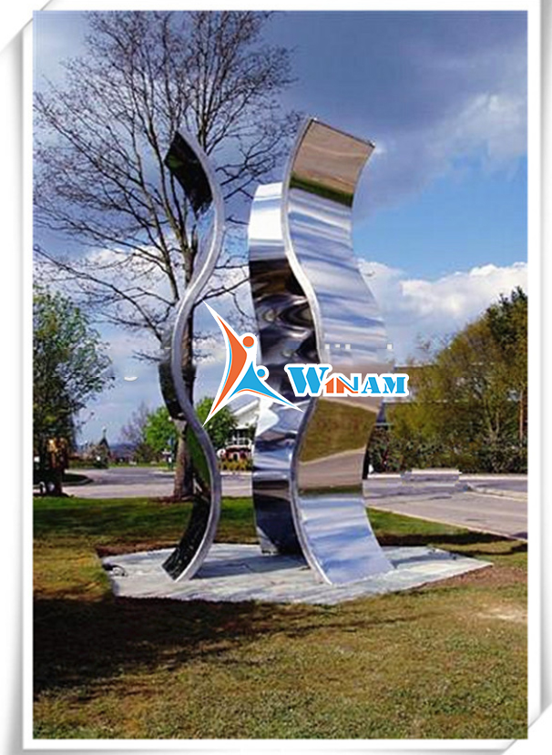 New Product Stainless Steel Wave Large Metal Garden Sculpture