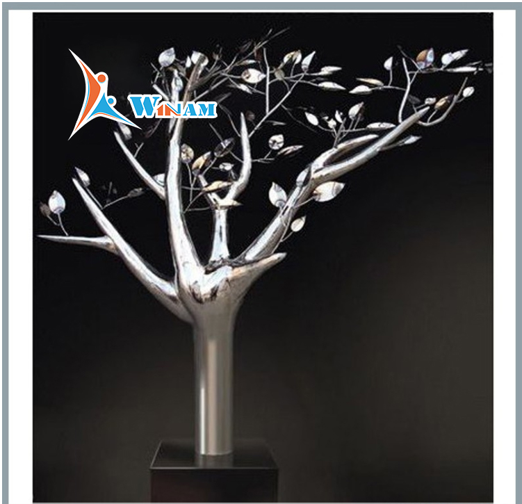 Contemporary Indoor Decor Metal Stainless Steel Tree Sculpture