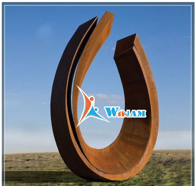 Modern Large Garden Rust Steel Metal Sculpture