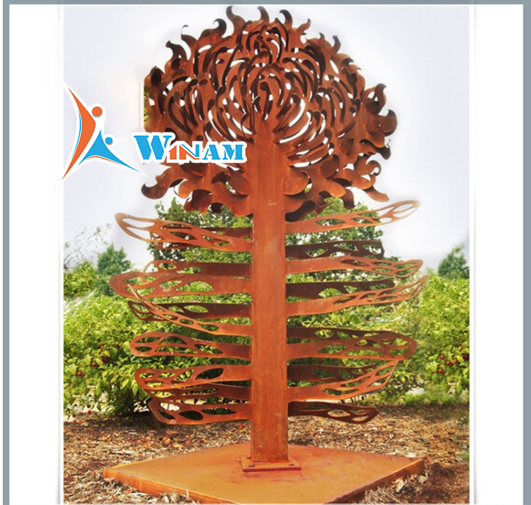 City Garden Decoration Abstract Flower Corten Steel Sculpture