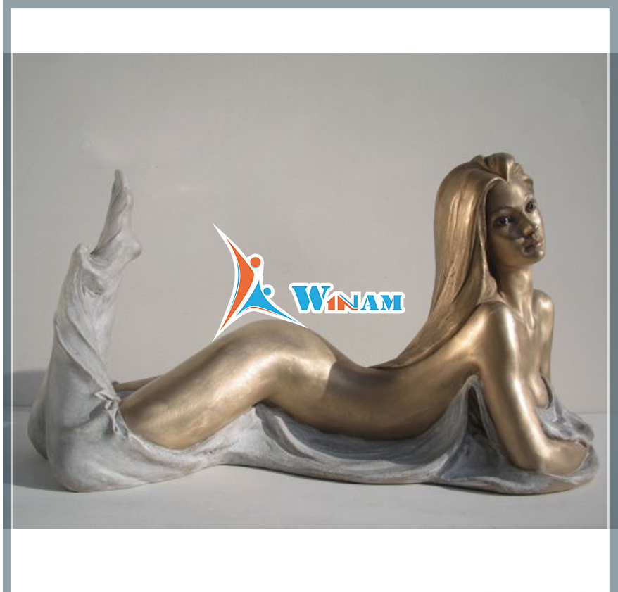 Life size bronze sexy girl nude garden statues