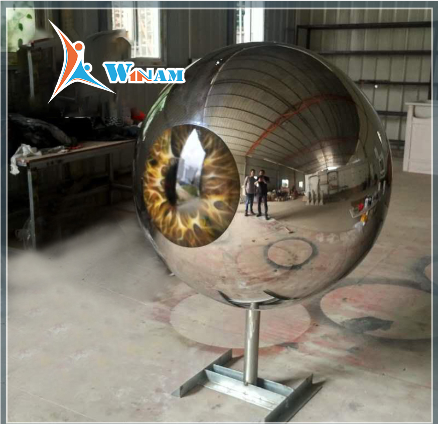 Large Stainless Steel Eyeball Metal Garden Sculpture