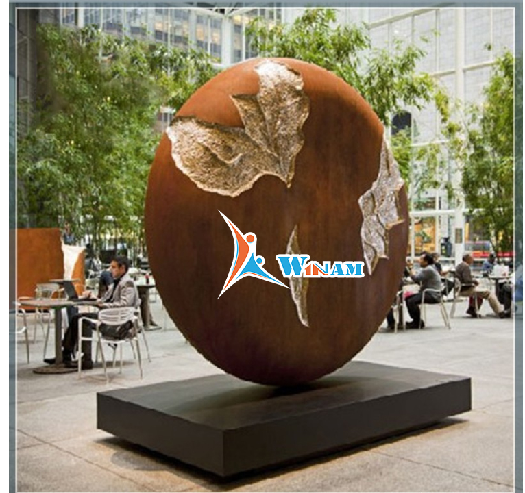 Modern Garden Art Craft Decorative Corten Steel Elaborate Sculpture