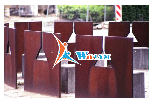 Contemporary garden ornament metal sheet dam board corten steel craft