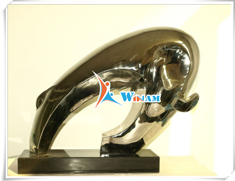 Bull stainless steel sculpture