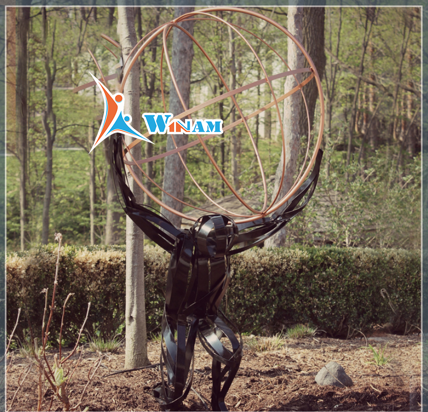 Custom stainless steel art abstract figure statue