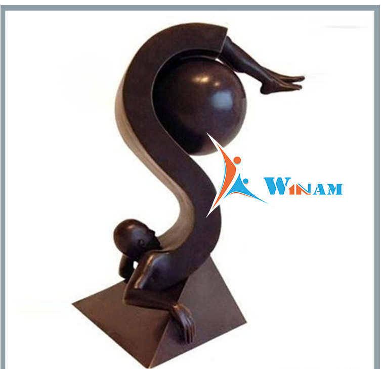 Outdoor Decor Abstract Athlete Casting Bronze Sculpture