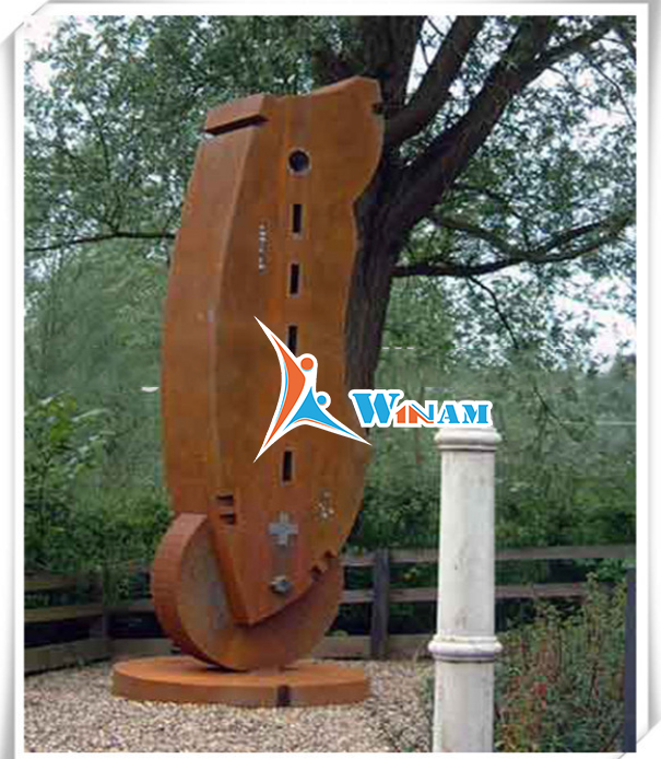 Modern exotic style rustic corten steel garden art sculpture