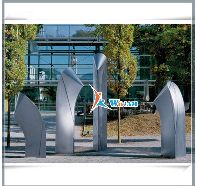 Urban Landscape Design Huge Stainless Steel Brushed Wind Sculpture