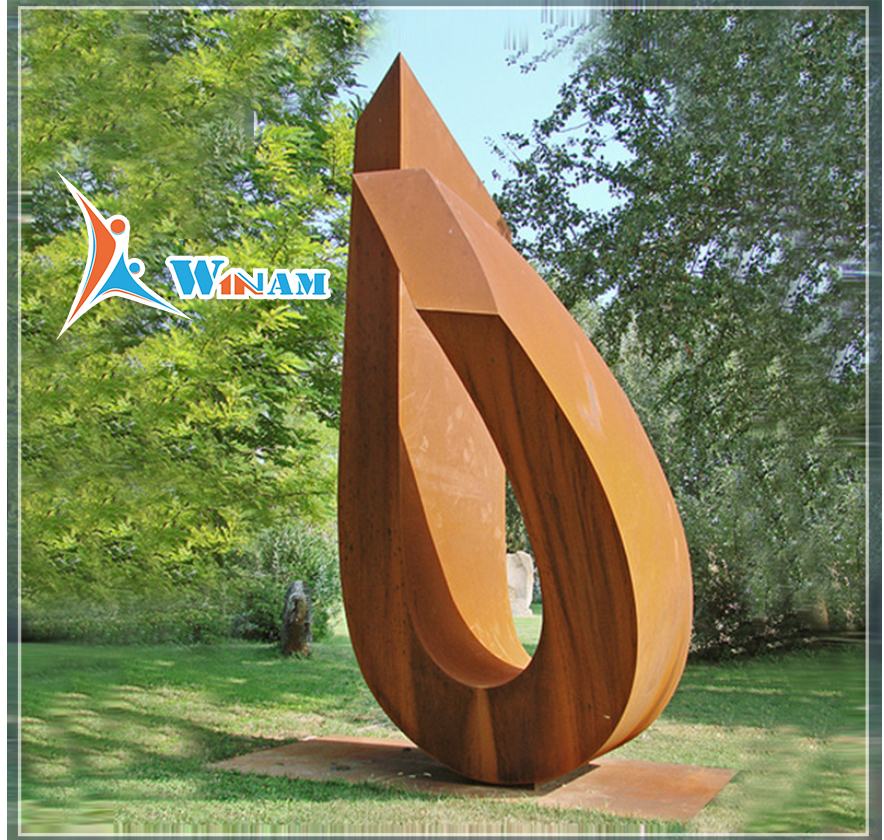 Charming Rustic Modern Garden Corten Steel Sculpture