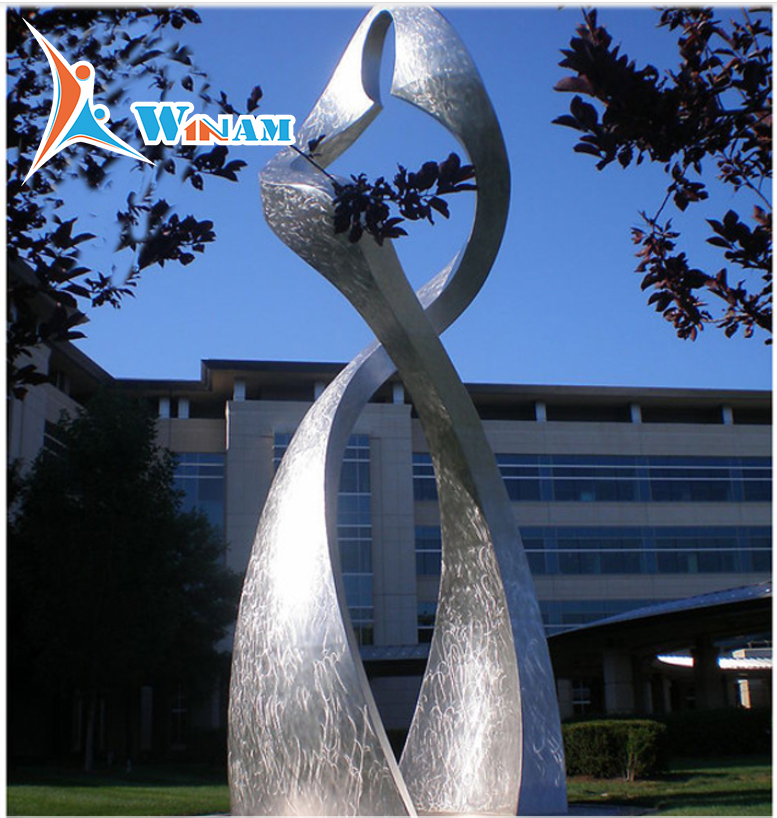Stainless steel modern outdoor abstract public sculpture