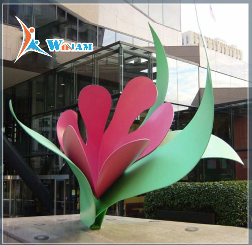 Colorful Tulips Stainless Steel Flower Sculpture For Urban Decor