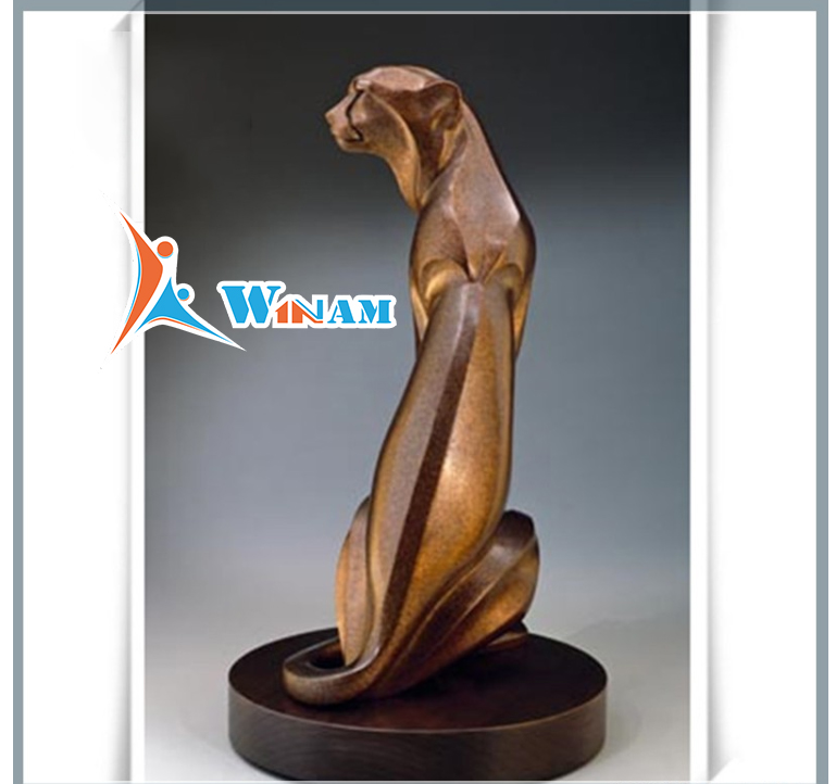 Brass Leopard Home Use Animal Sculpture