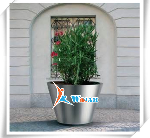 Garden decor column mini stainless steel flower pot