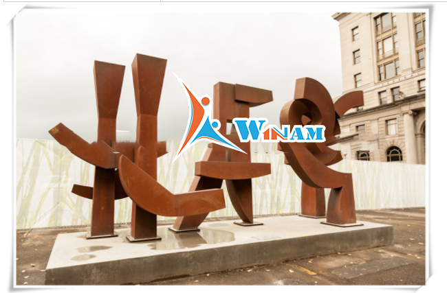 Modern garden art corten steel sculpture for decor