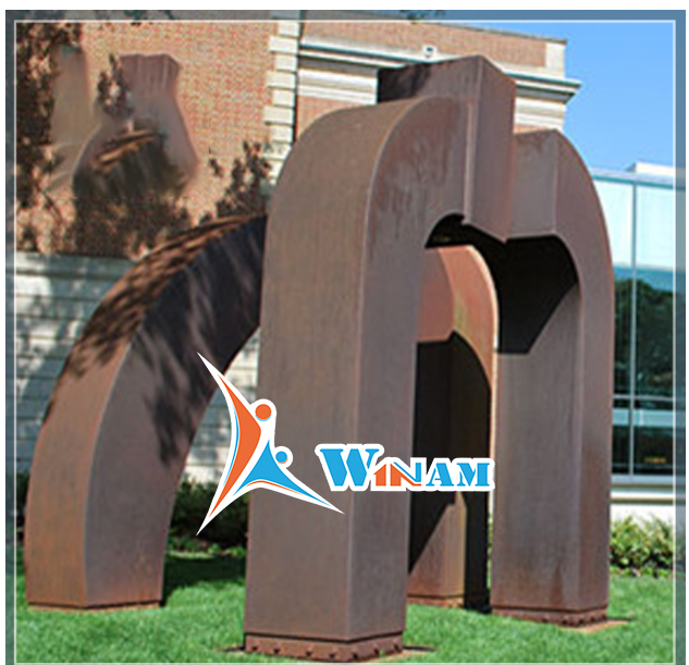 Corten Steel Arched Door Sculpture for Garden Decor