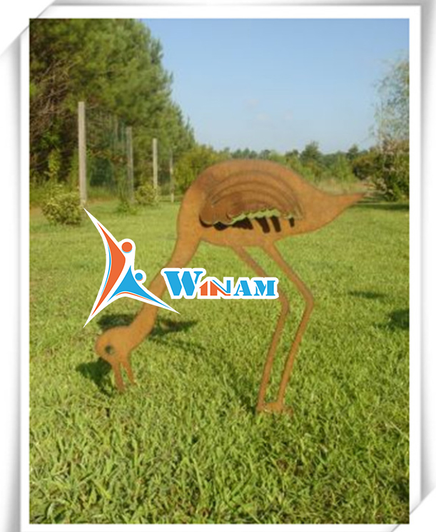 Modern Garden Animal Metal Corten Steel Sculpture Decor