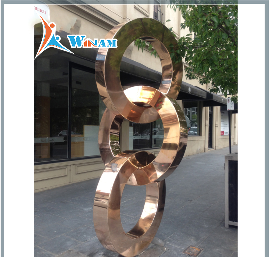 Mirror Polished Modern Stainless Steel Large City Sculpture