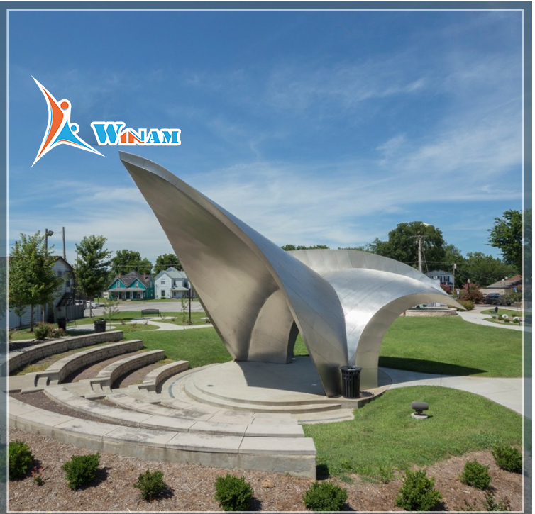 Public Art Project Urban Landmark Stainless Steel Abstract Sculpture