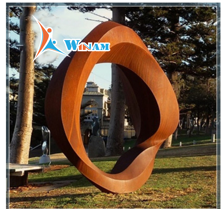 Handmade Outdoor Metal Corten Steel Art Abstract Flower Sculpture