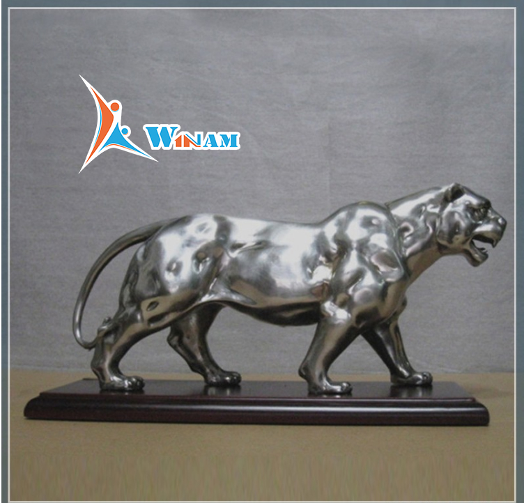 Stainless steel animal statue metal tiger sculpture for sale