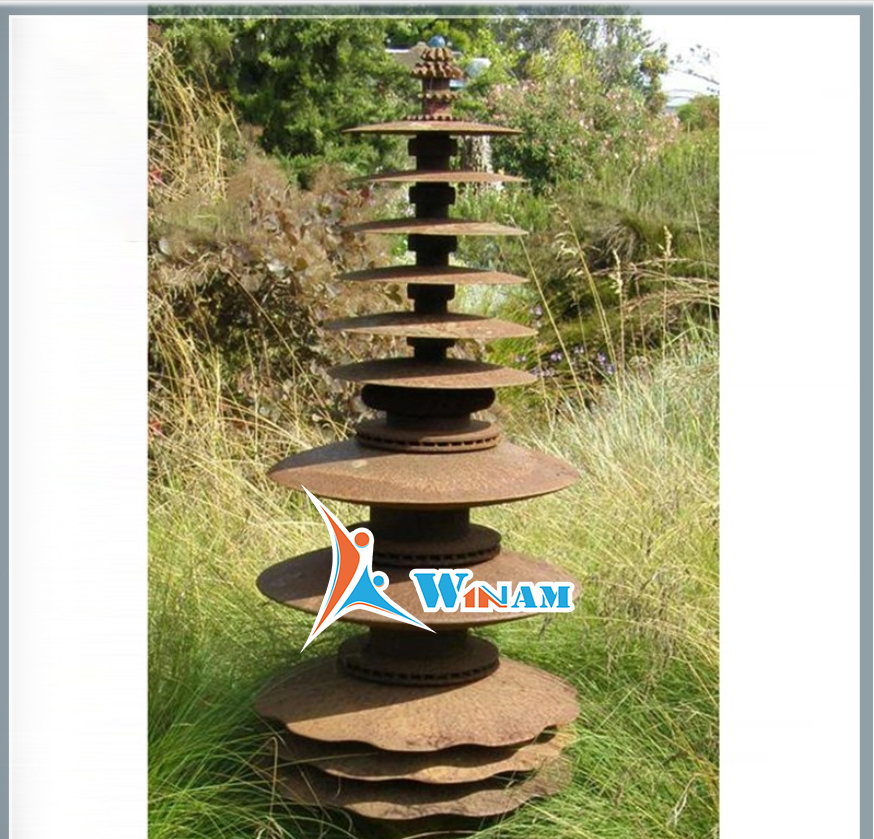 Multilayer Tower Outdoor Garden Metal Art Ornament