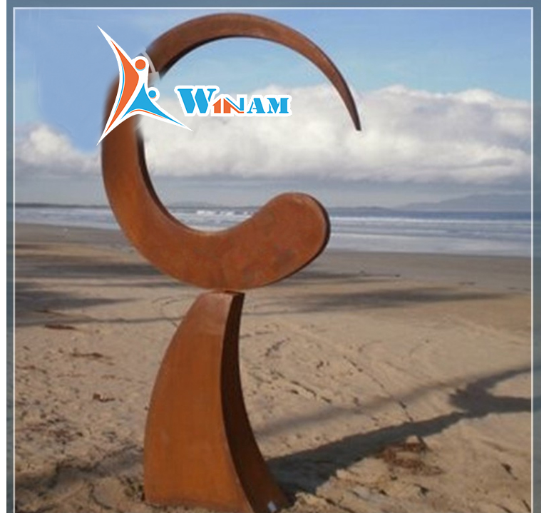 Chinese style corten steel Yinyang Sculpture