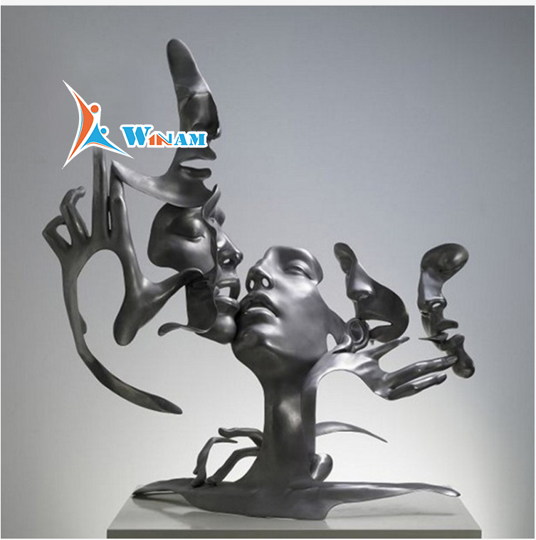 Modern stainless steel hotel decoration sculpture abstract figures