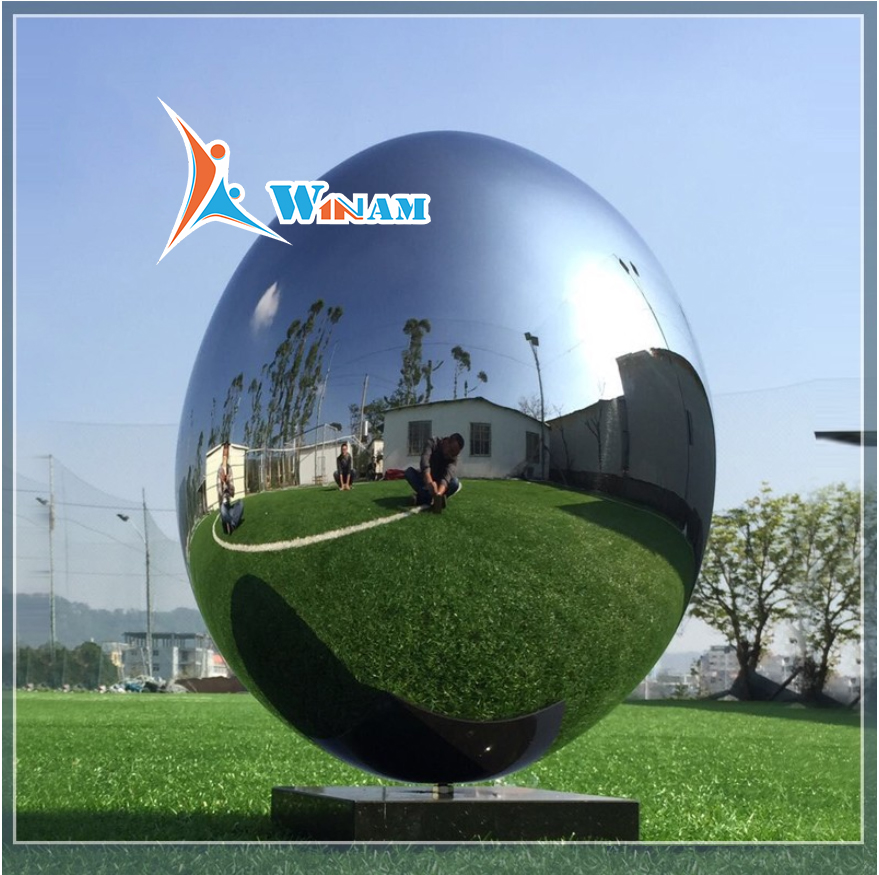 2017 Outdoor Egg Ball Stainless Steel Sculpture