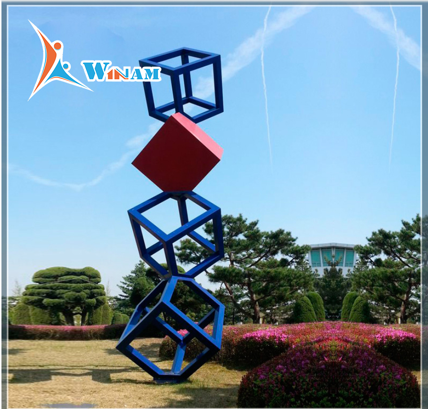 Modern stainless steel garden big metal sculpture