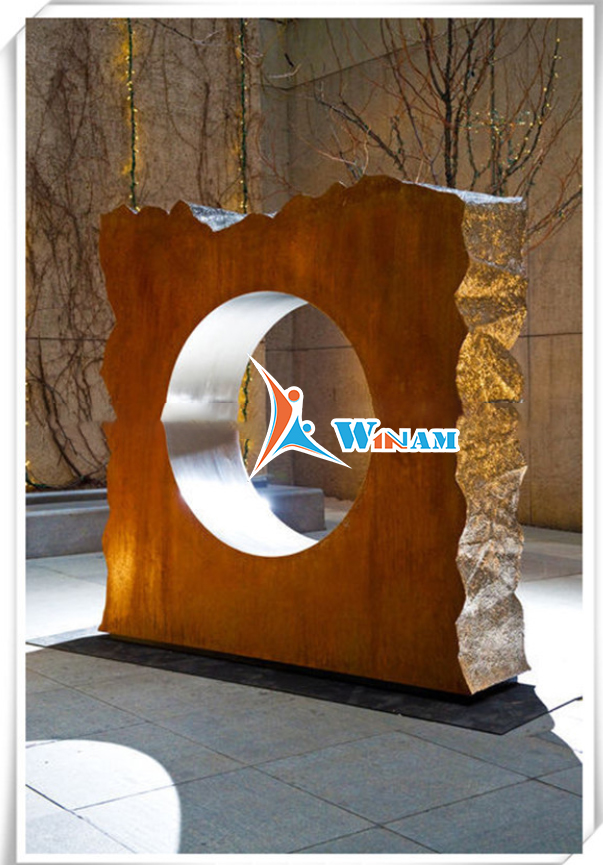 Terrific unique antique coin decorative garden corten steel sculpture