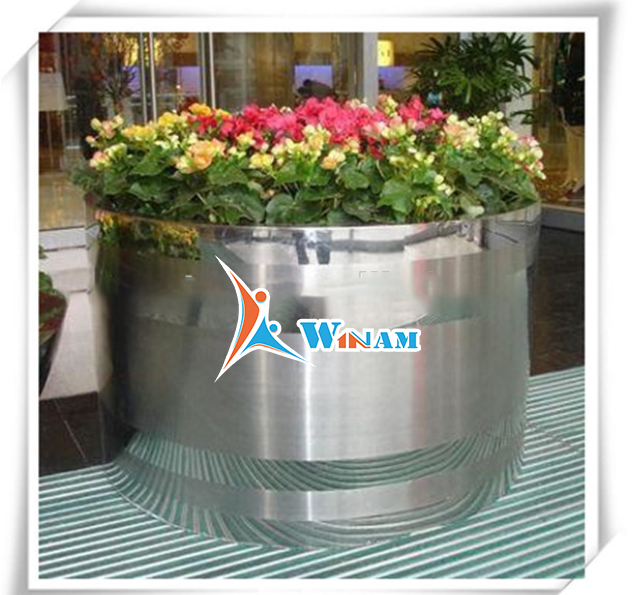 Top fashion christmas decor plant bucket flower pot stainless steel craft
