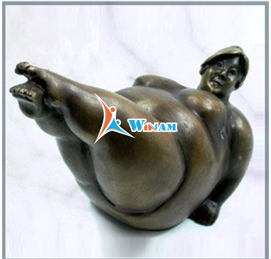 Gallery art bronze sculpture yoga fat lady
