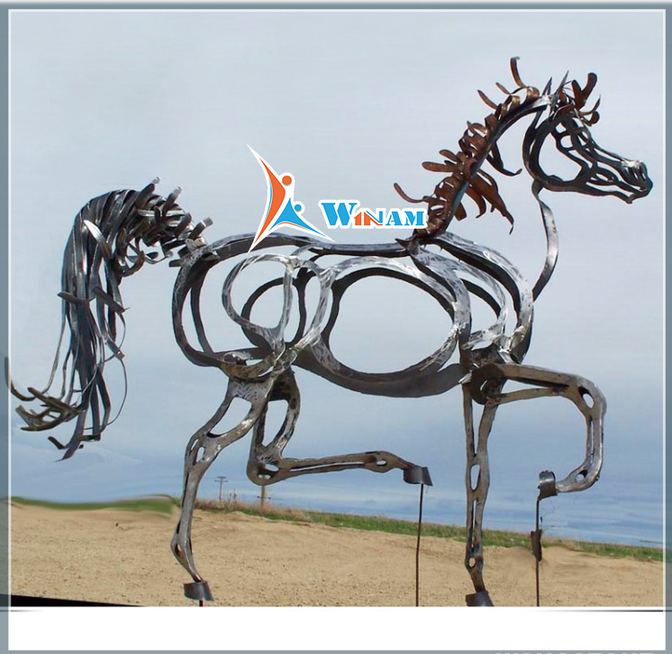 Customized High Quality Life Size Stainless Steel Horse Statue For Modern Outdoor Decoration
