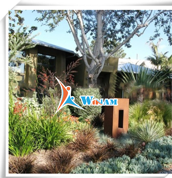 Chinese style antique corten steel mailbox sculpture