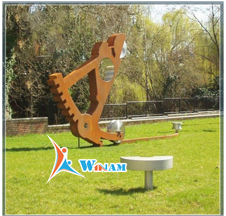 Mechanical Gear Design Corten Steel Sculpture for Outdoor Decoration