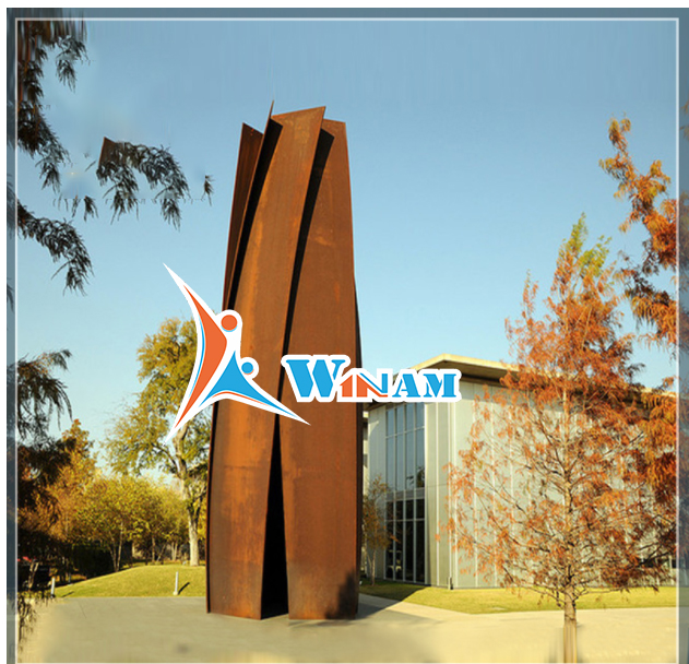 Concise Bamboo Shoot Shape Corten Steel Sculpture